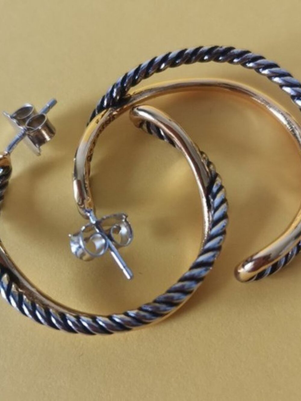 David Yurman Hoop Earrings Sterling Silver
